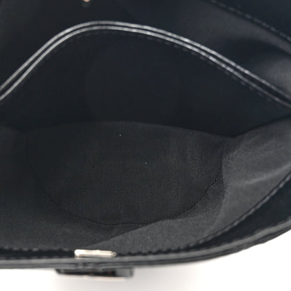 Chanel Crumpled Calfskin Quilted Chain Drawstring Bucket Bag Black