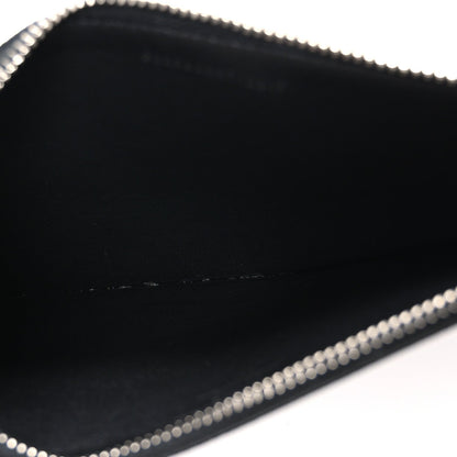 Saint Laurent Grained Calfskin Zip Pouch Tech Card Holder Black