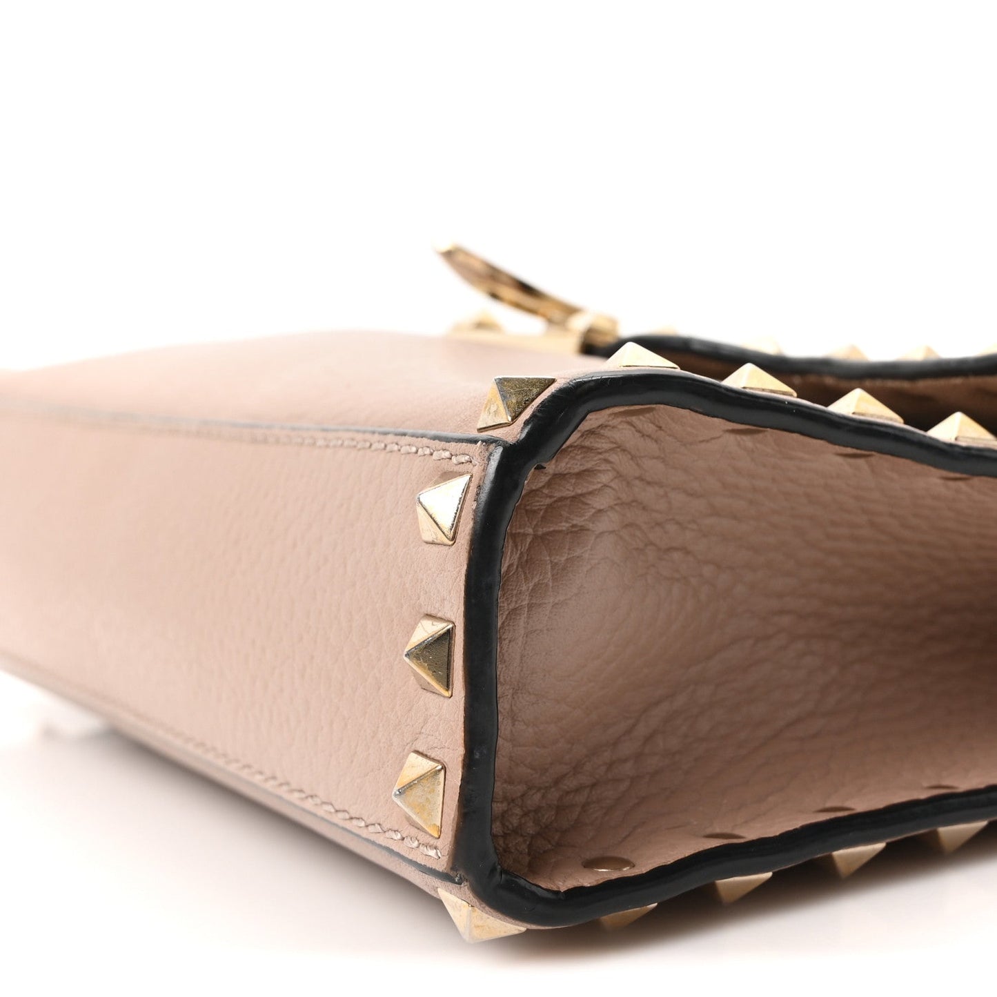 Valentino Garavani Pebbled Calfskin Medium Rockstud Flip Lock Crossbody Bag Skin Sorbet
