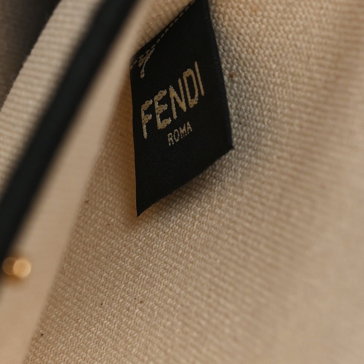 Fendi Canvas Logo Large Shopping Tote Grezzo Black