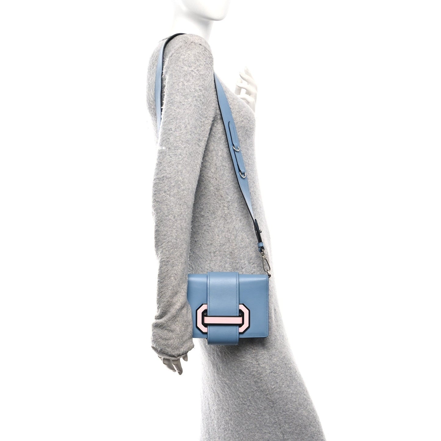 Prada City Calf Plex Ribbon Bag Astrale Rosa