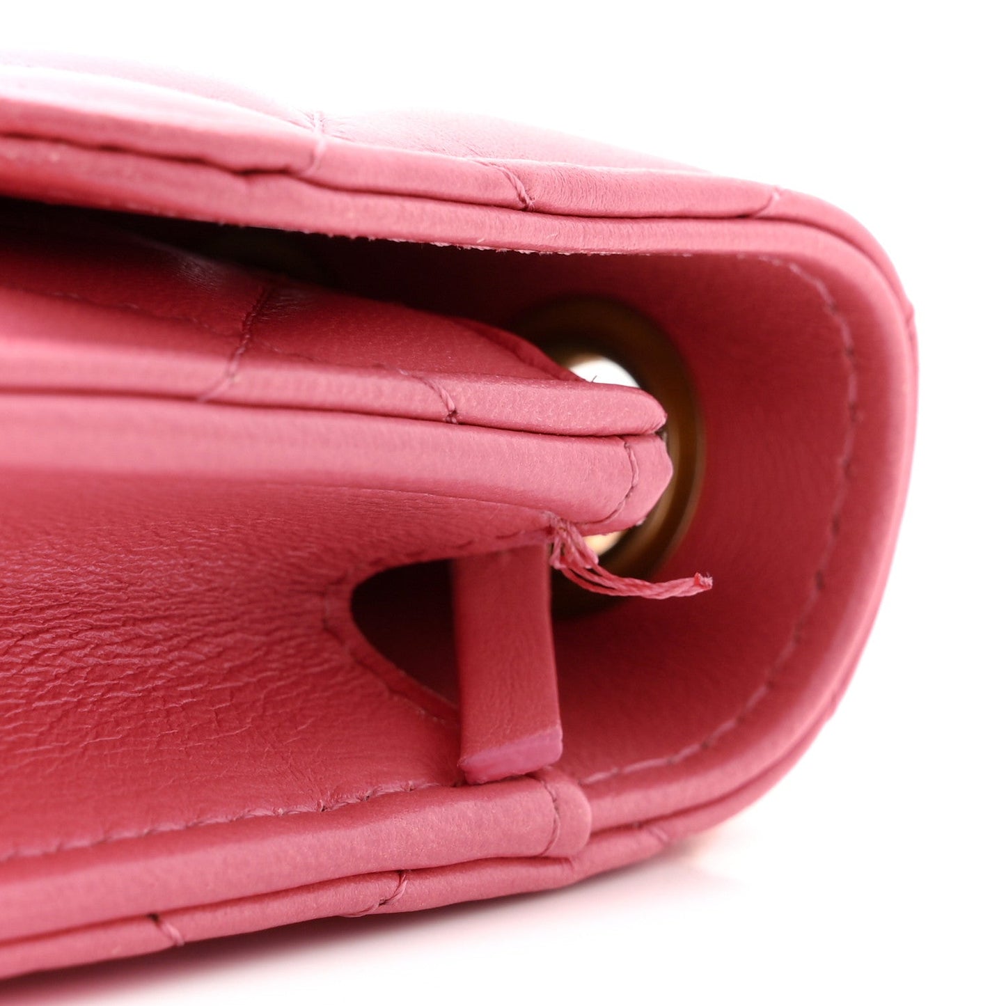 Chanel Lambskin Quilted Pillow Crush Flap Phone Holder With Chain Pink
