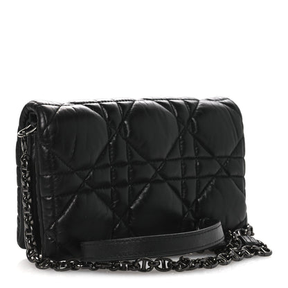 Christian Dior Calfskin Macrocannage Mini Caro Bag Black