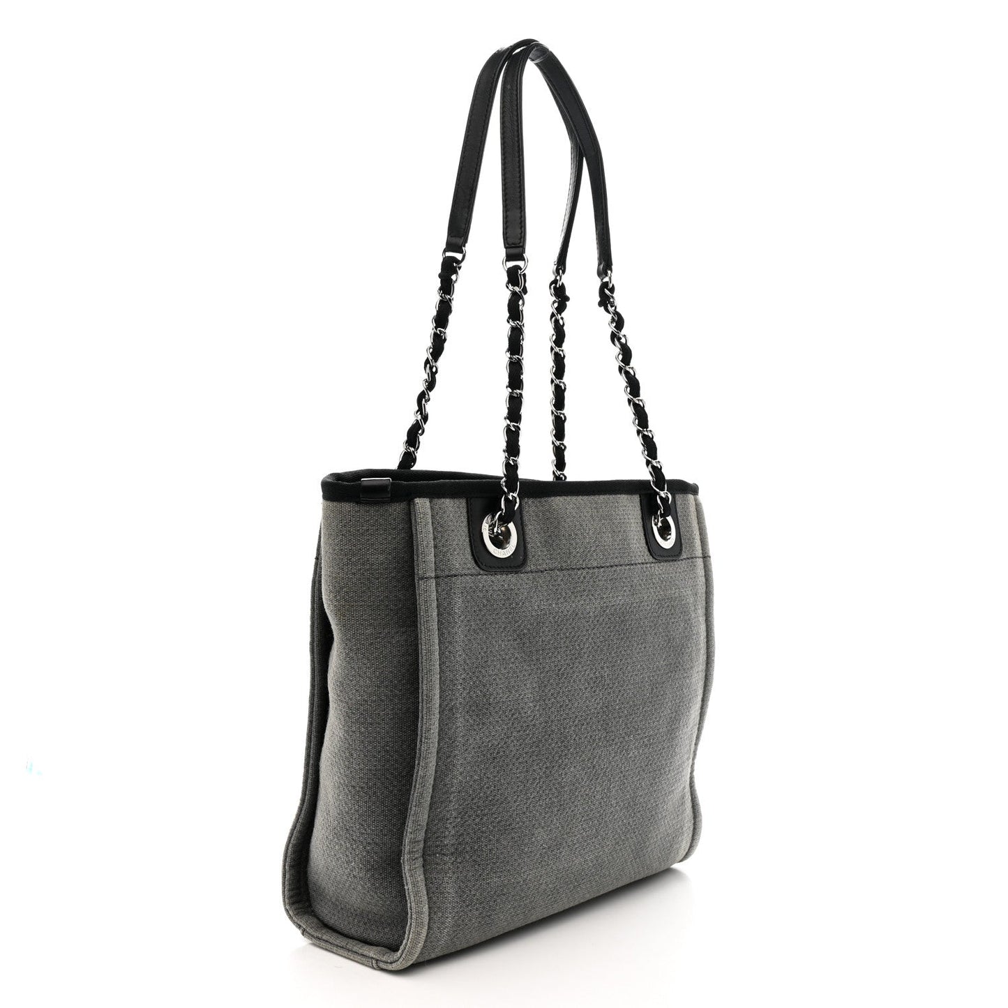 Chanel Canvas Mini Deauville Tote Dark Grey