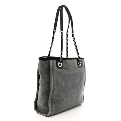 Chanel Canvas Mini Deauville Tote Dark Grey