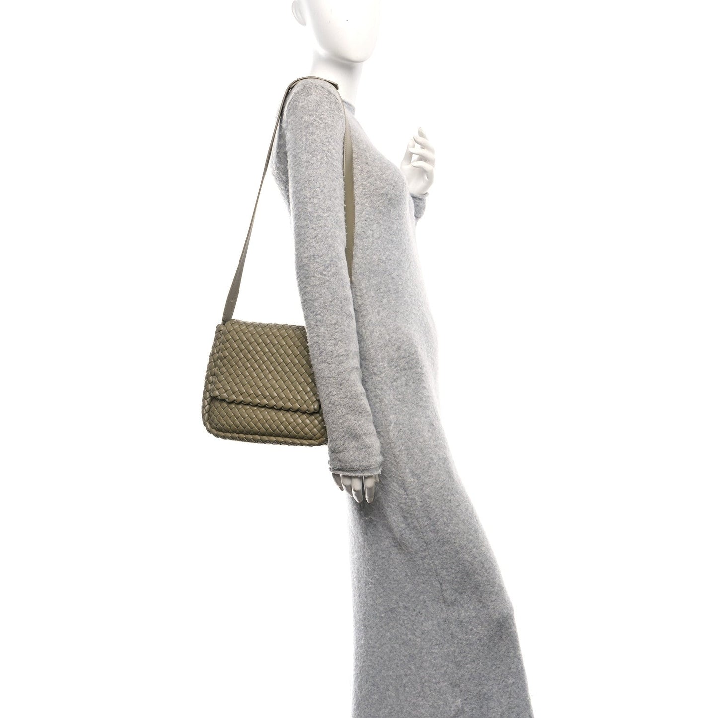 Bottega Veneta Nappa Intrecciato Small Cobble Shoulder Bag Camel