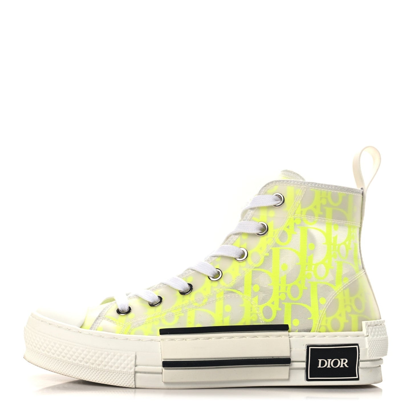 Christian Dior Technical Canvas Oblique Mens B23 High Top Sneakers 35 Yellow