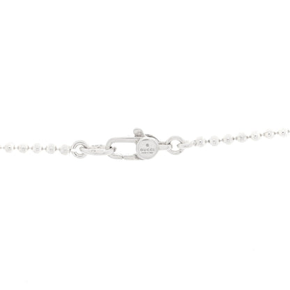 Gucci Sterling Silver Trademark Logo Oval Pendant Necklace