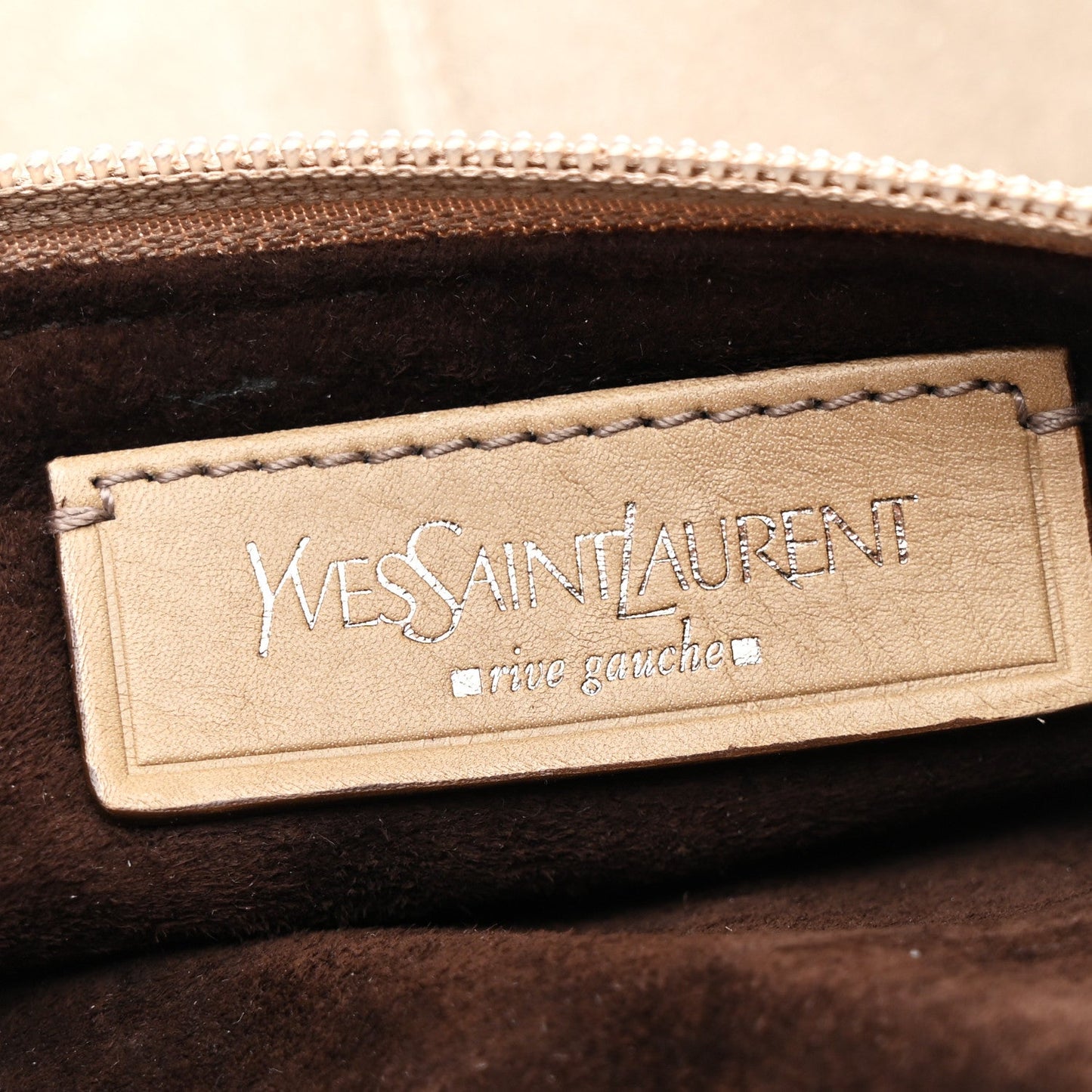 Saint Laurent Suede Calfskin Small Hobo Beige