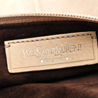 Saint Laurent Suede Calfskin Small Hobo Beige