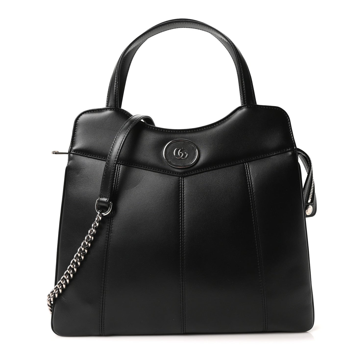 Gucci Calfskin Petite GG Medium Tote Bag Black