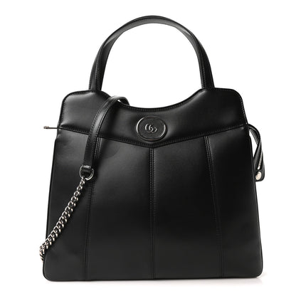 Gucci Calfskin Petite GG Medium Tote Bag Black