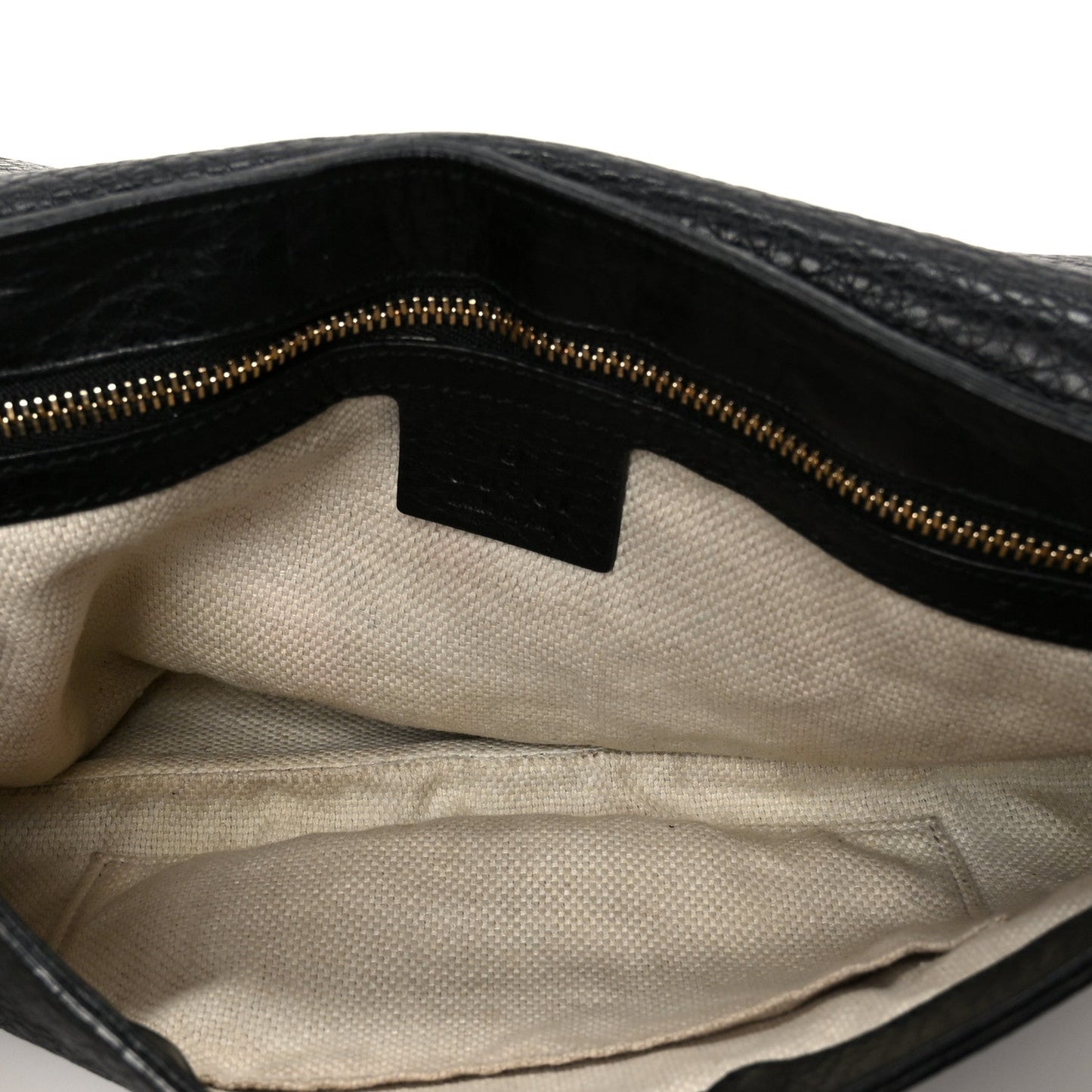 Gucci Pebbled Calfskin Medium Soho Flap Crossbody Black