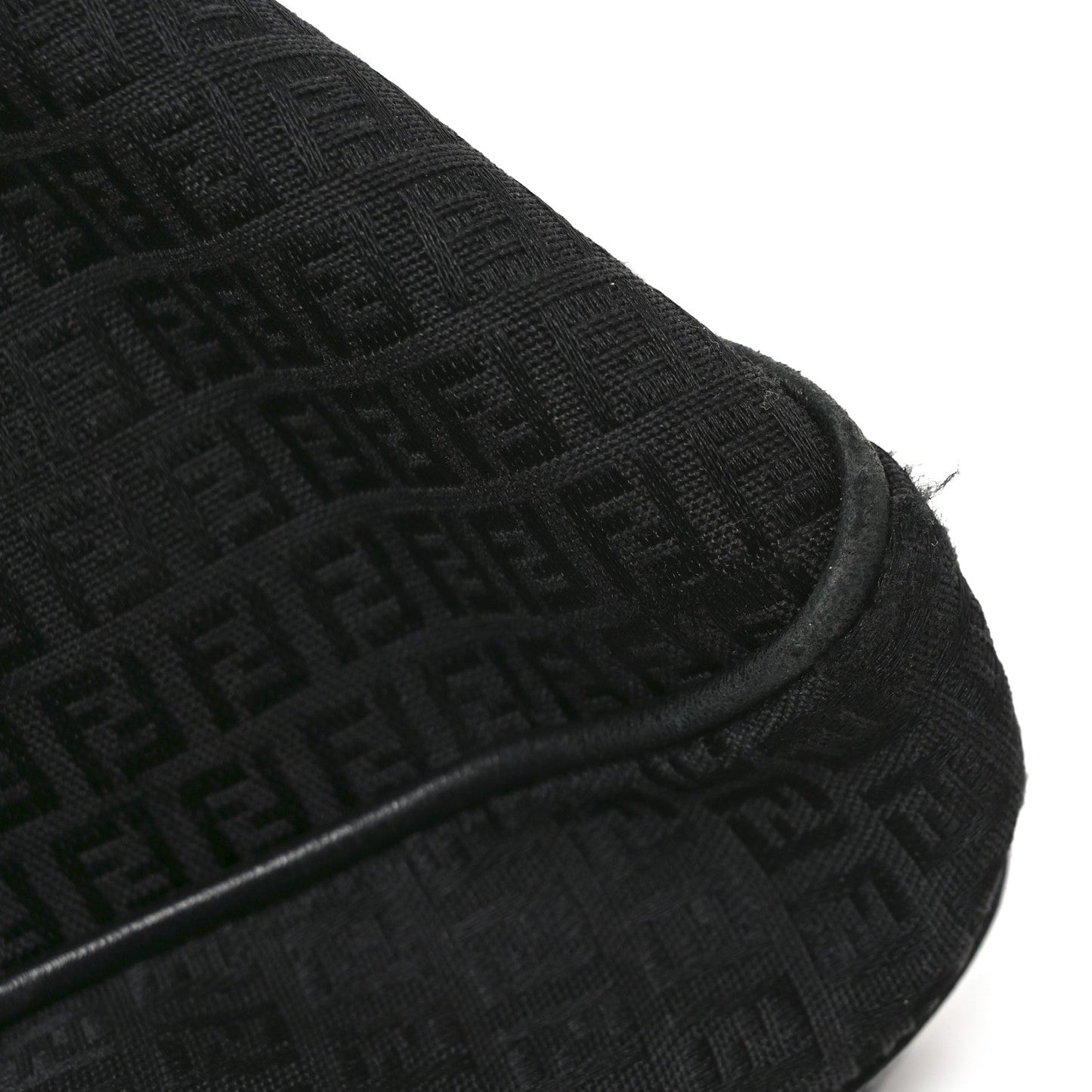 Fendi Zucchino Vitello Shoulder Bag Black