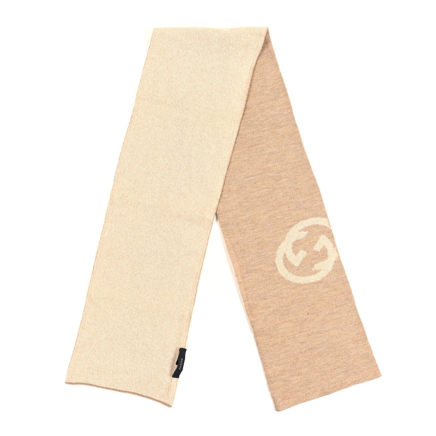 Gucci Wool Interlocking G Scarf Beige