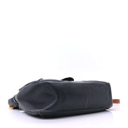 Chloe Grained Lambskin Calfskin Medium Lexa Shoulder Bag Navy