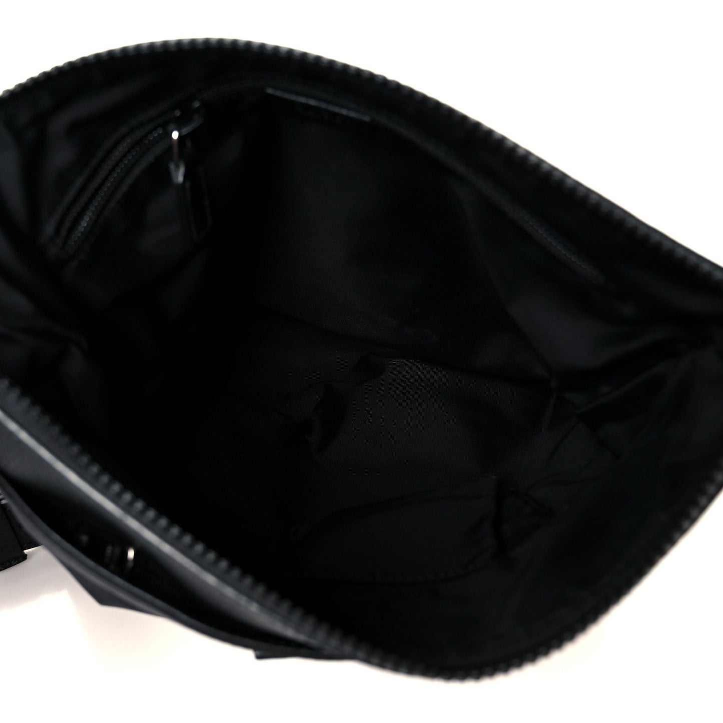 Gucci Nylon Monogram Dollar Calfskin Flat Messenger Bag Black