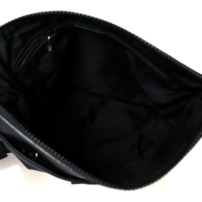 Gucci Nylon Monogram Dollar Calfskin Flat Messenger Bag Black