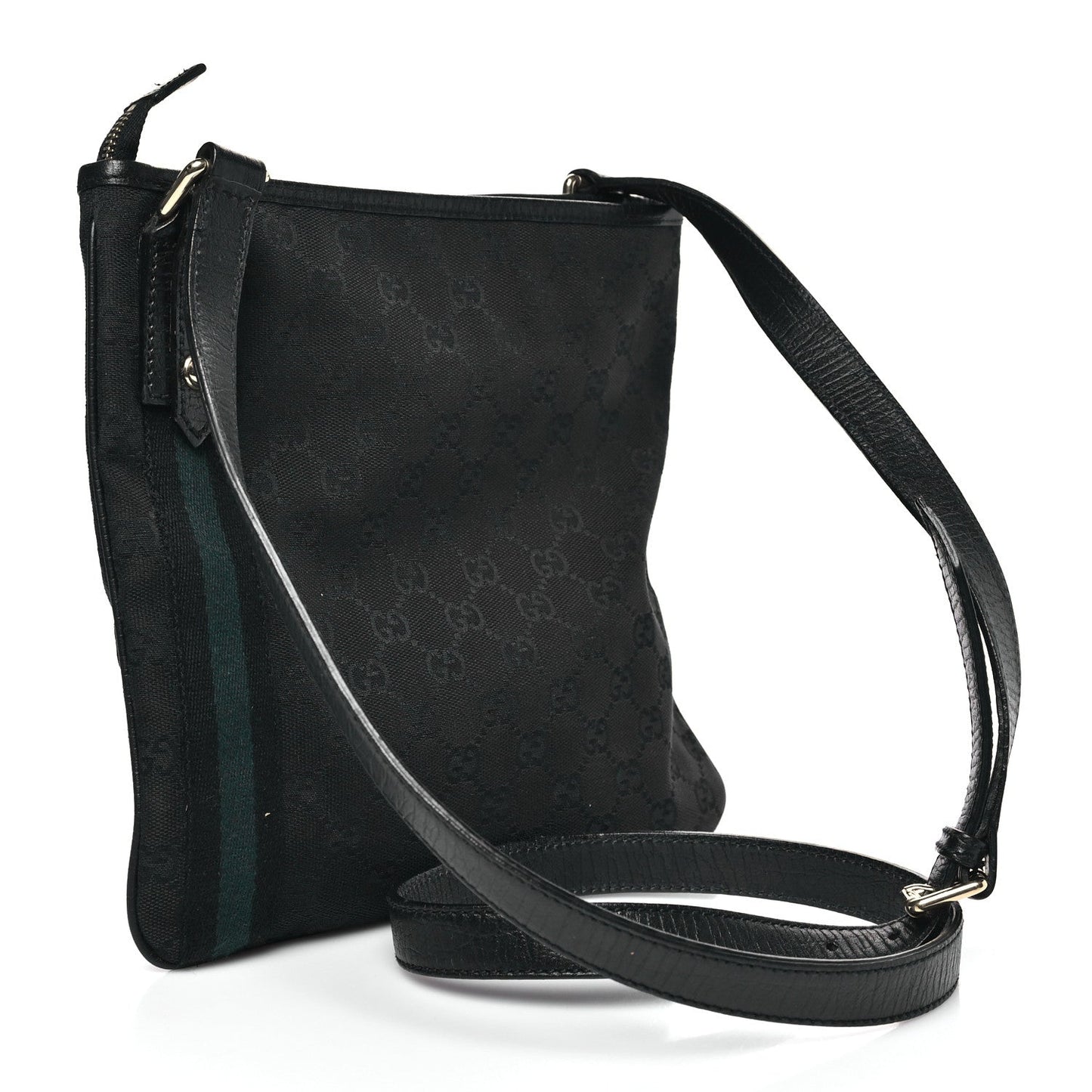 Gucci Monogram Web Jolicoeur Charms Messenger Bag Black