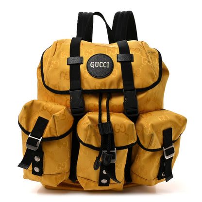 Gucci Econyl Nylon Monogram Off The Grid Utility Pocket Backpack Crop Black