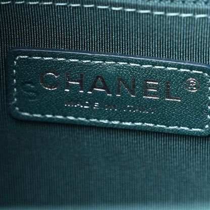Chanel Aged Calfskin Chevron Quilted Medium Gabrielle Hobo Green