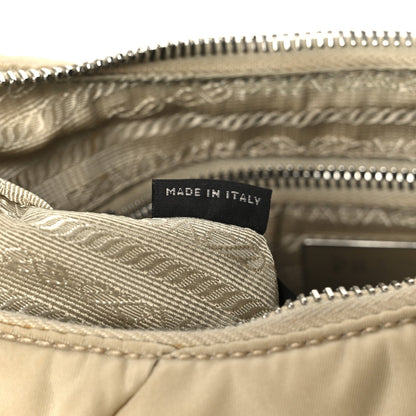 Prada Re-Nylon Triangle Quilted Padded Patchwork System Shoulder Bag Deserto