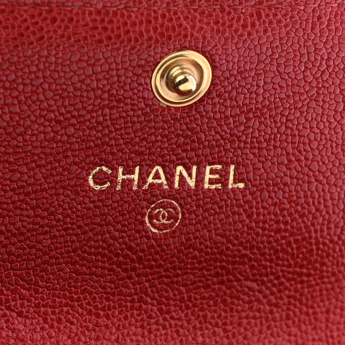 Chanel Caviar Quilted Boy Flap Card Holder Wallet Red