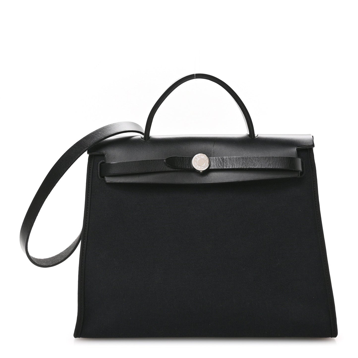 Hermes Military Toile Vache Hunter Herbag Zip PM 31 Black