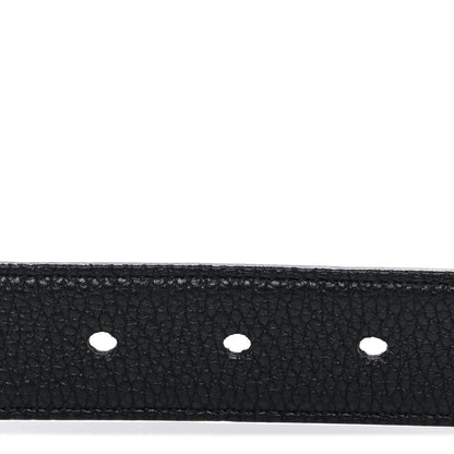 Saint Laurent Grained Calfskin Monogram Cassandre Square Buckle Belt  90 36 Black