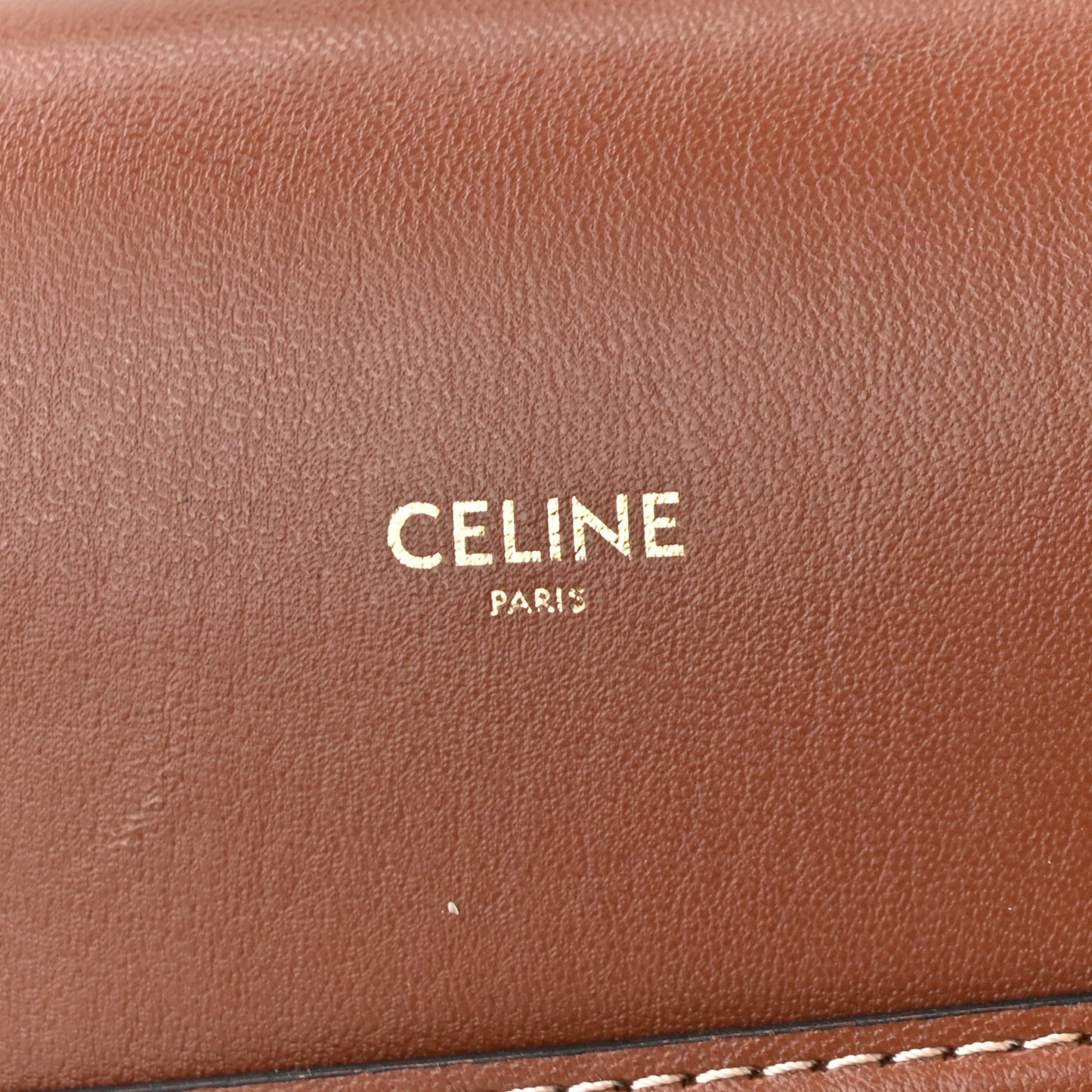 Celine Calfskin Phone Pouch With Flap Tan