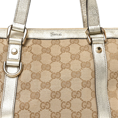 Gucci Monogram Small Abbey Tote  Gold