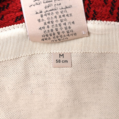 Gucci Tweed Wool Houndstooth Interlocking G Bucket Hat M Red Green