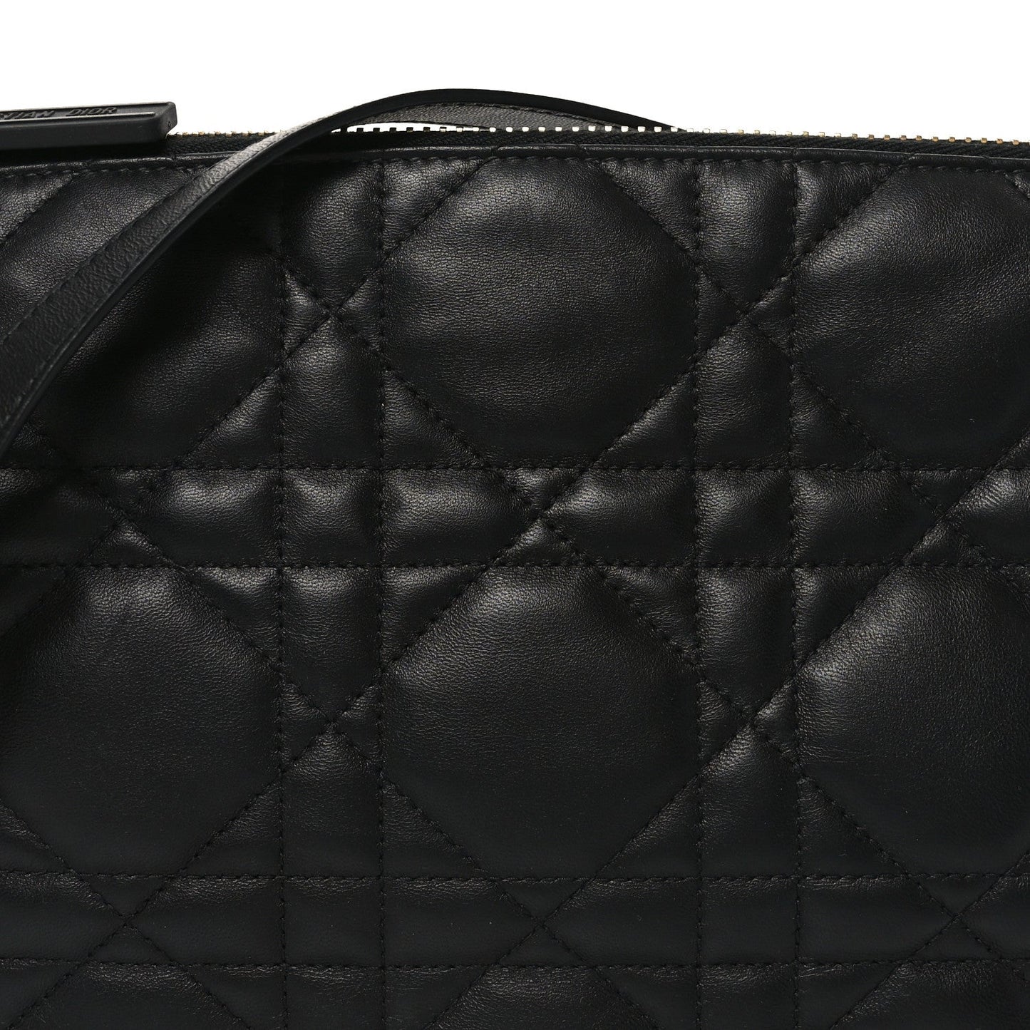 Christian Dior Lambskin Cannage Medium Dior Vibe Hobo Bag Black