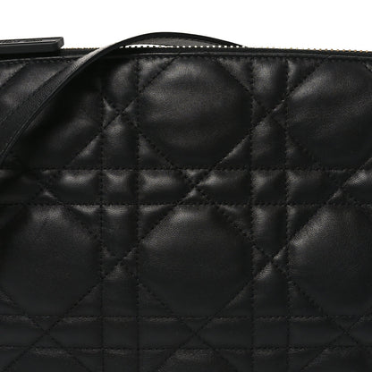 Christian Dior Lambskin Cannage Medium Dior Vibe Hobo Bag Black