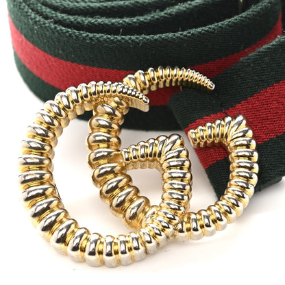 Gucci Canvas Torchon Double G Web Belt 100 40 Verde