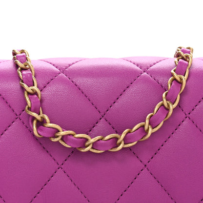 Chanel Lambskin Quilted CC Small Dynasty Flap Purple