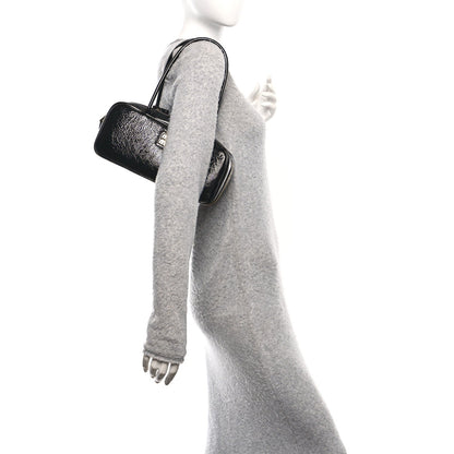 Miu Miu Naplak Patent Small Beau Top Handle Bag Black