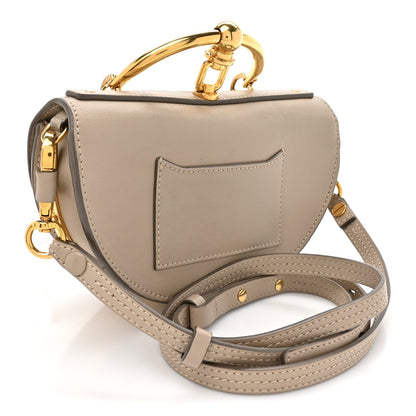 Chloe Calfskin Lambskin Quilted Studded Nile Bracelet Minaudiere Bag Pastel Grey