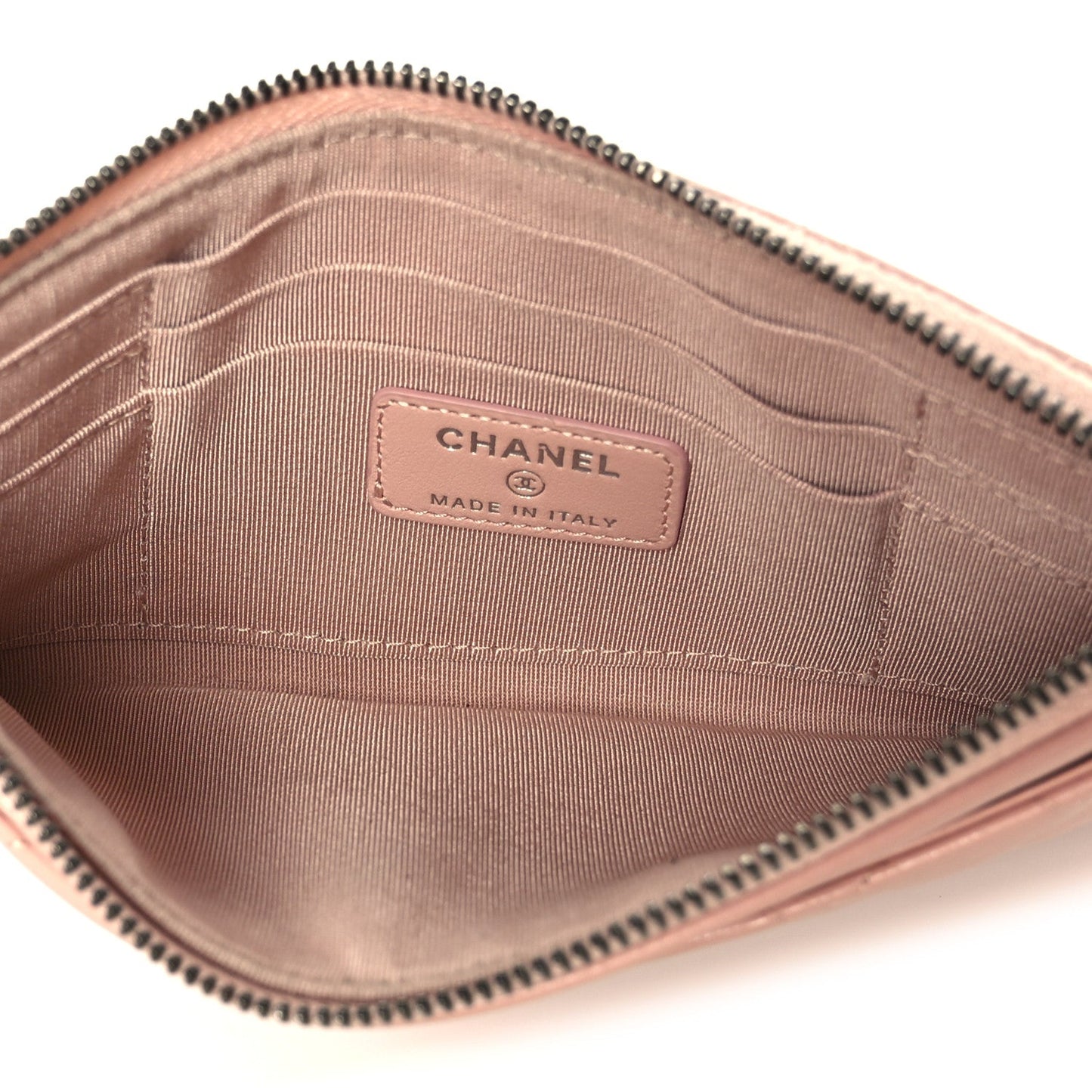 Chanel Aged Calfskin Quilted Gabrielle Zip Pouch Pink
