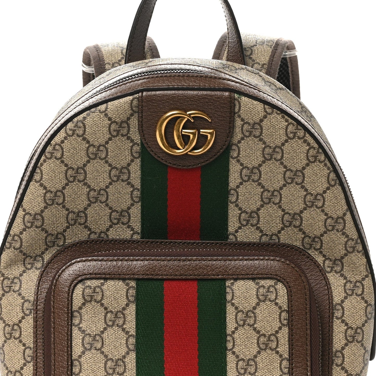 Gucci GG Supreme Monogram Calfskin Web Small Ophidia Day Backpack Beige Ebony New Acero