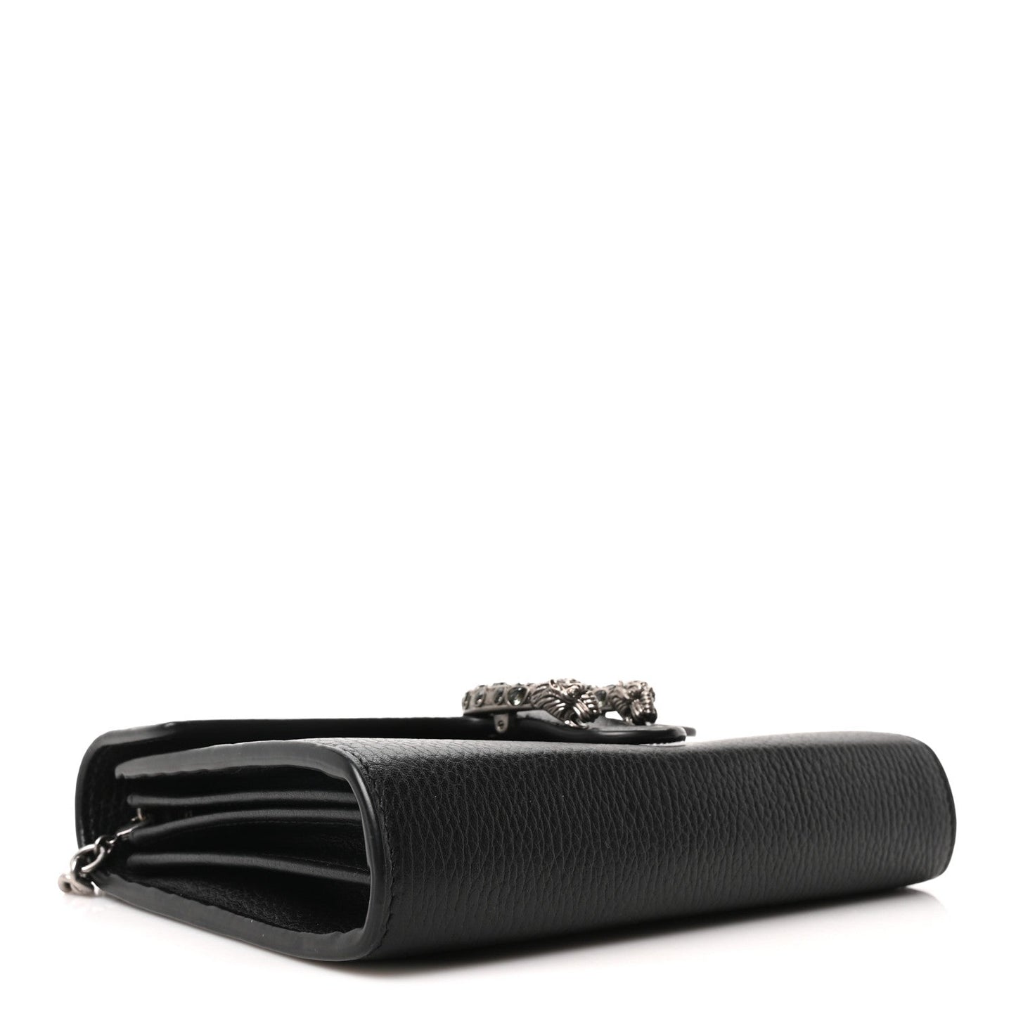 Gucci Calfskin Mini Dionysus Chain Wallet Black