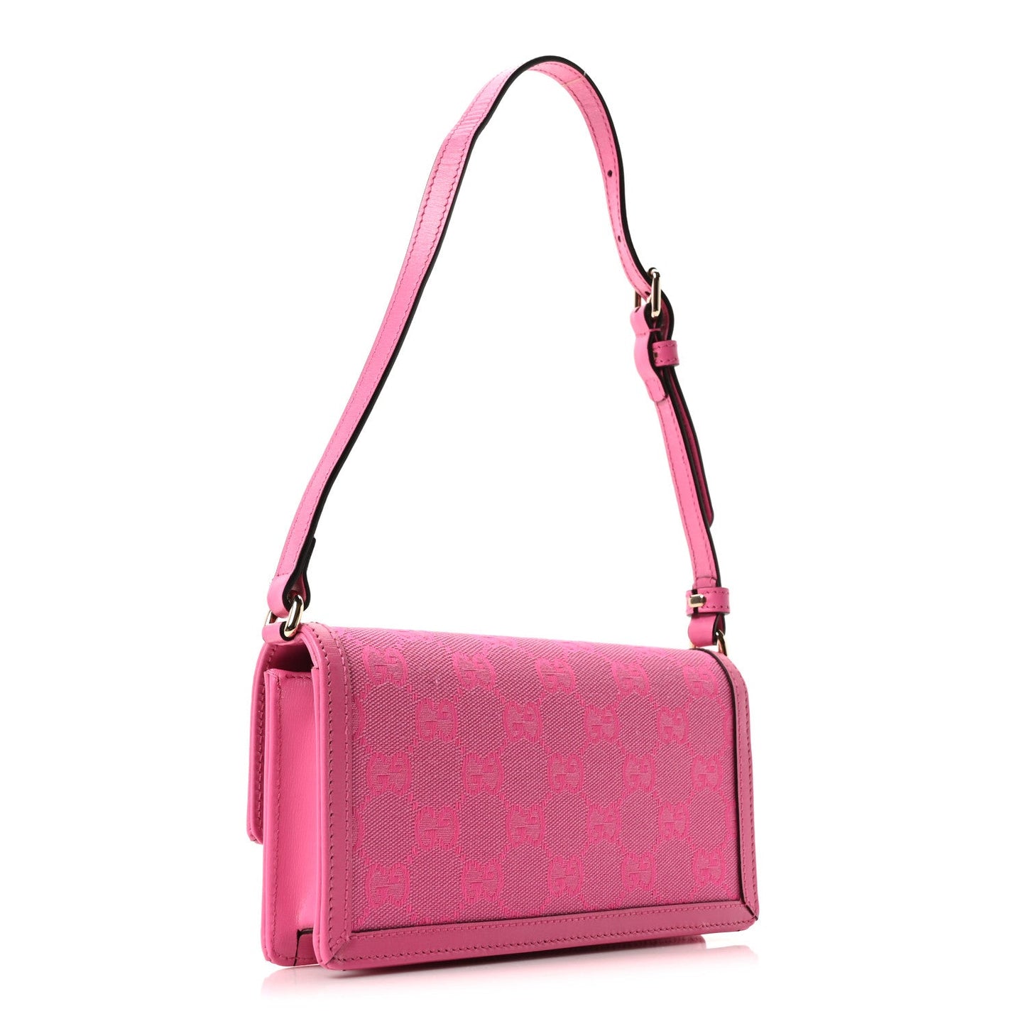 Gucci GG Monogram Scratch Lux Calfskin Mini Luce Shoulder Bag Blossom Rose Dark Blossom