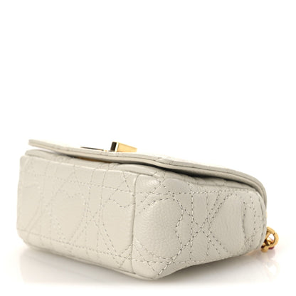 Christian Dior Calfskin Heart Cannage Dioramour Micro Bag Latte
