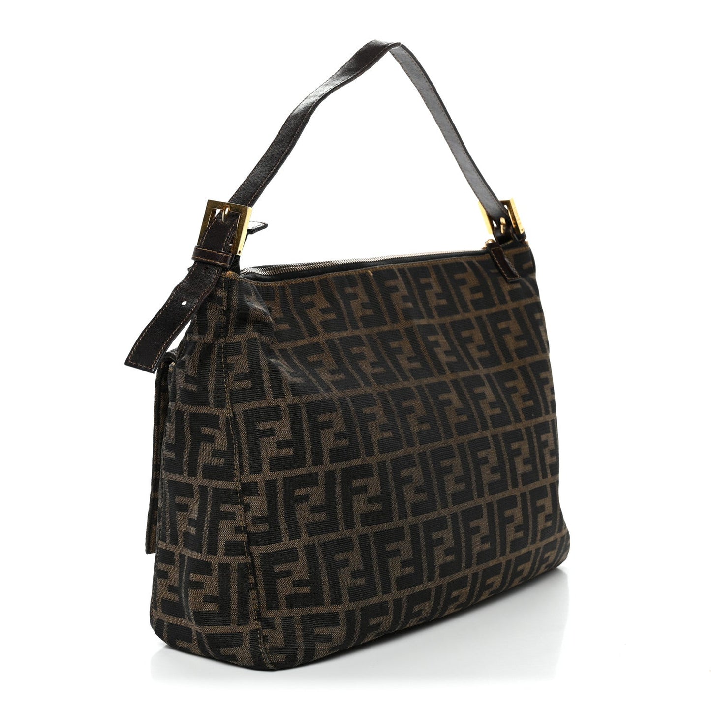 Fendi Zucca Zipped Baguette Tobacco