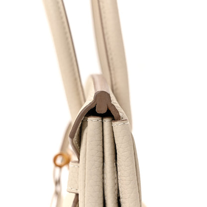 Hermes Taurillon Clemence Birkin 30 Craie