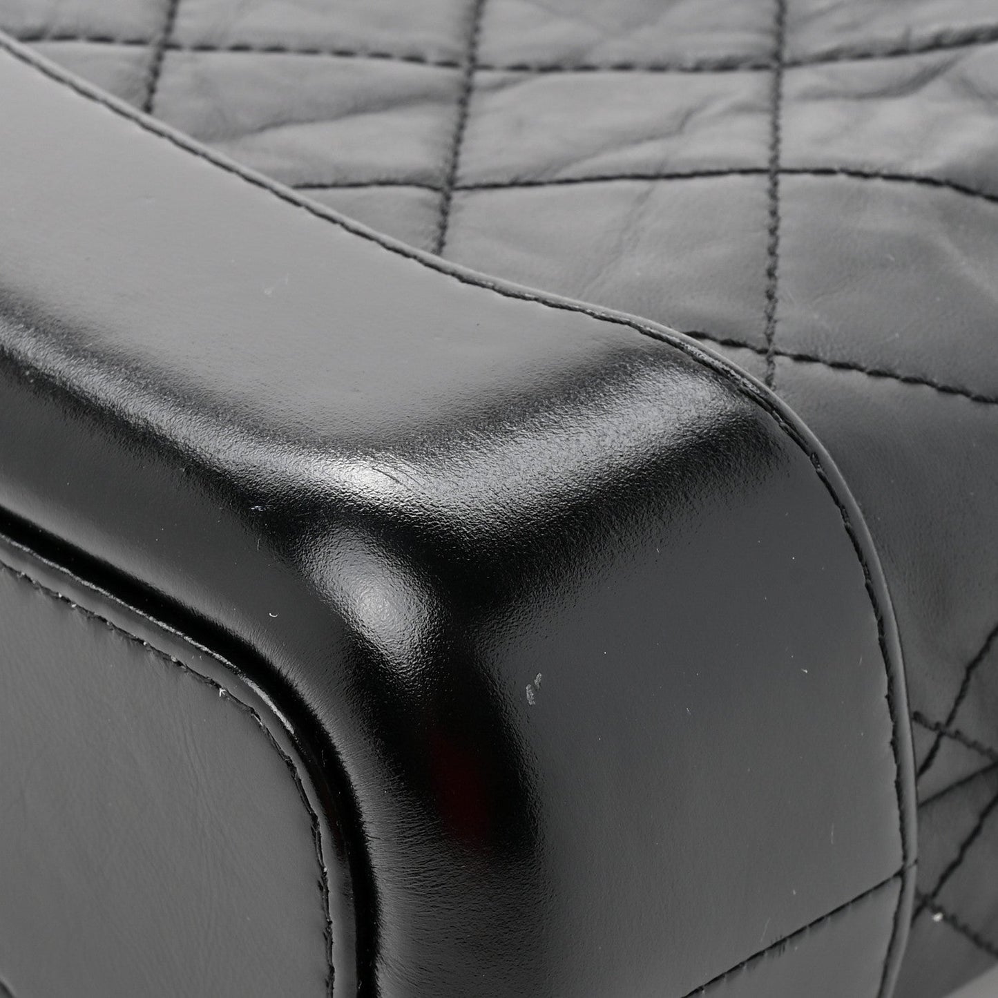 Chanel Aged Calfskin Quilted Small Gabrielle Hobo Black