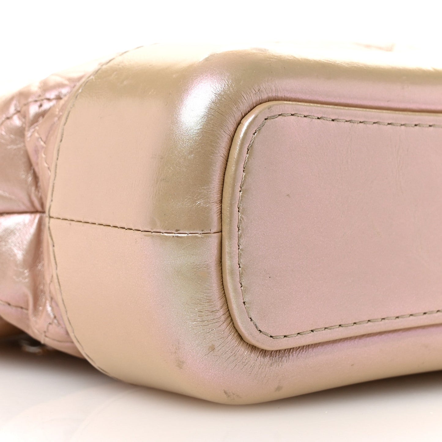 Chanel Iridescent Aged Calfskin Quilted Small Gabrielle Hobo Light Pink