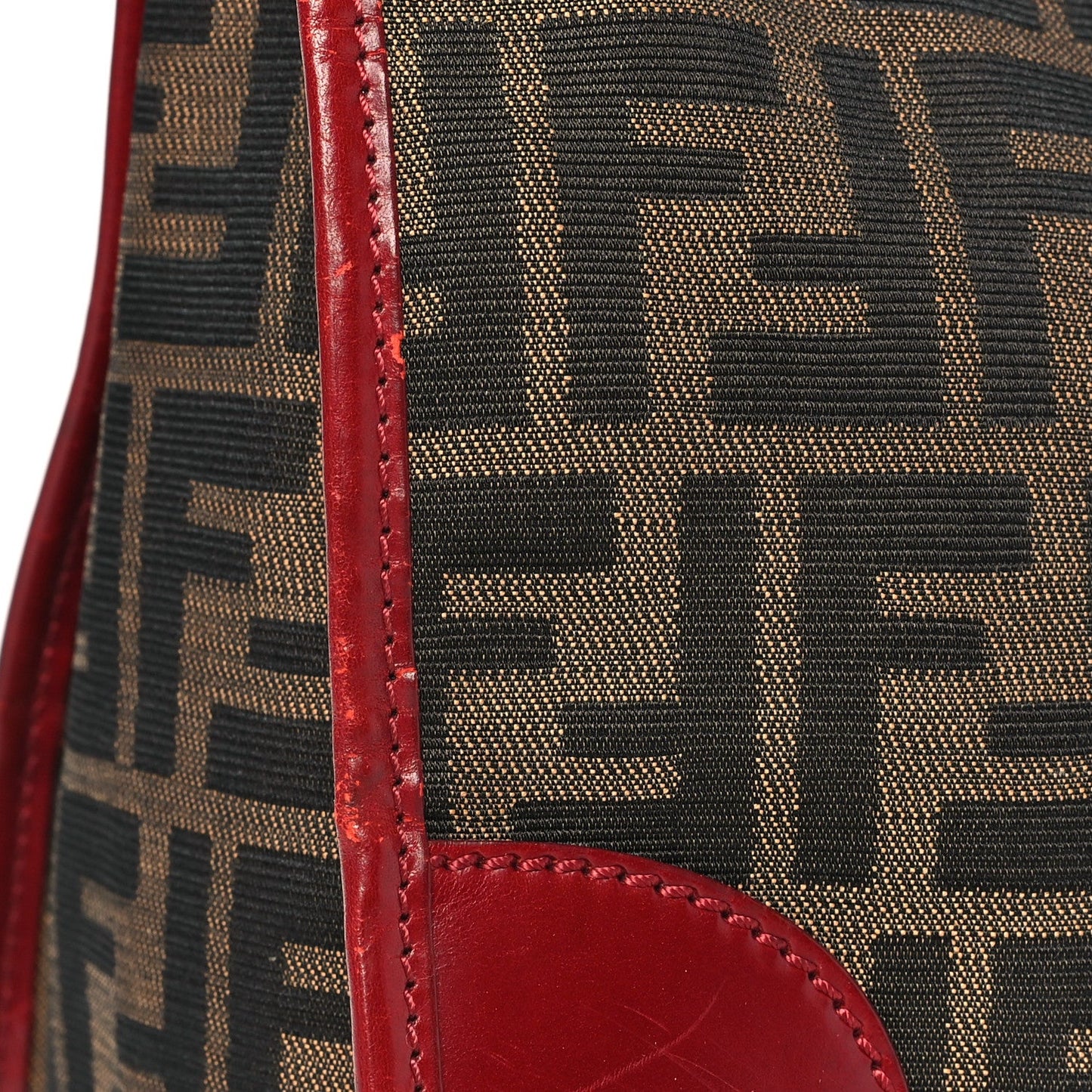 Fendi Zucca Handbag Tobacco Red