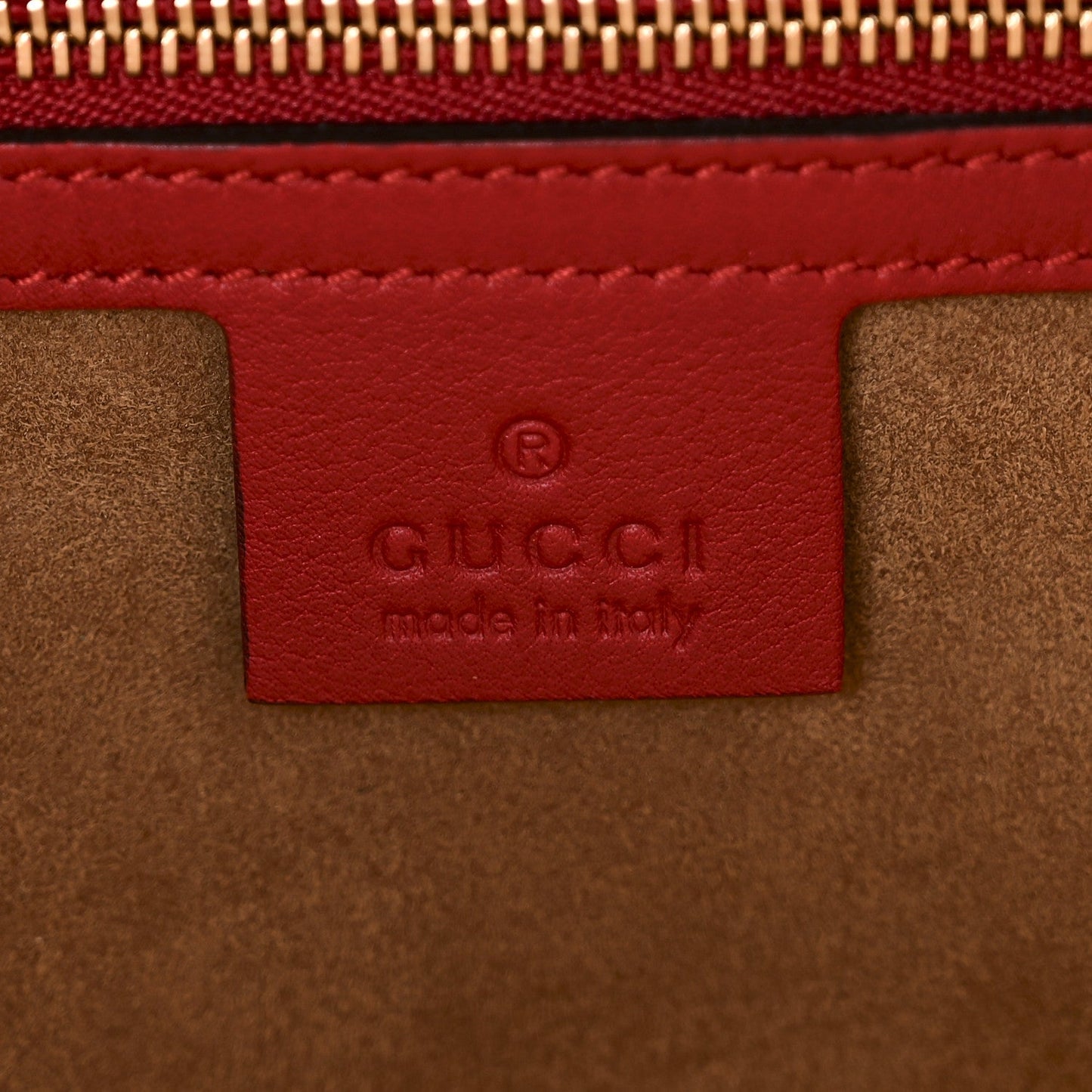 Gucci GG Supreme Monogram Calfskin Medium Padlock Top Handle Bag Beige Hibiscus Red New Rosette
