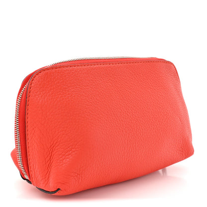 Celine Soft Grained Calfskin Cosmetic Pouch Bag Red